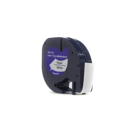 Taśma (papierowa) JetWorld Zamiennik Dymo LetraTag Czarny na Białym, 12mm x 4m (59421, 91200, 91330, 91220) (S0721500, S0721510)