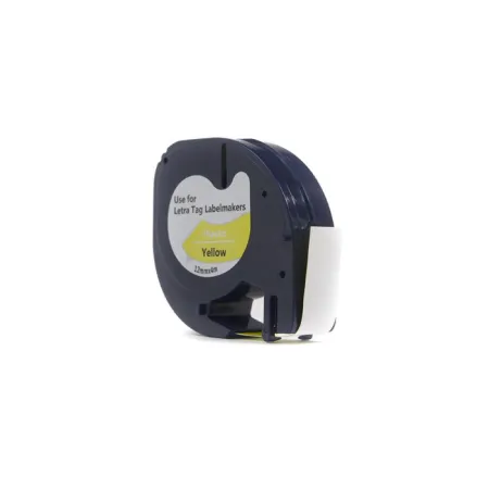 Taśma JetWorld Zamiennik Dymo LetraTag Czarny na Żółtym, 12mm x 4m (59423, 91202, 91332, 91222) (S0721570, S0721620)