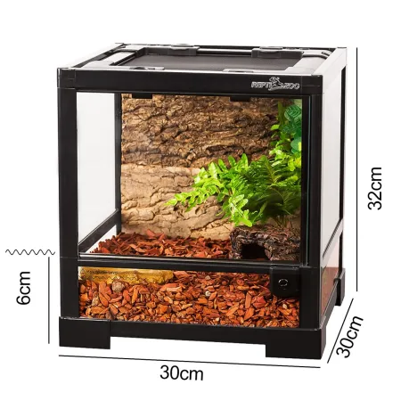Repti-Zoo Glass Terrarium 30x30x32cm - szklane terrarium z metalową siatką-2025487