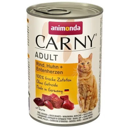 Animonda Carny Adult Wołowina, Kurczak + Kacze serca puszka 400g