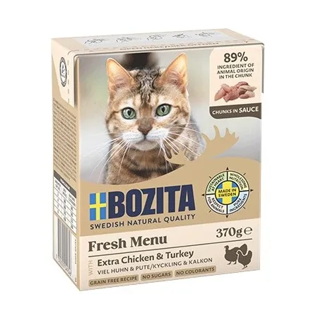 Bozita z Kurczakiem i indykiem - kawałki w sosie kartonik 370g