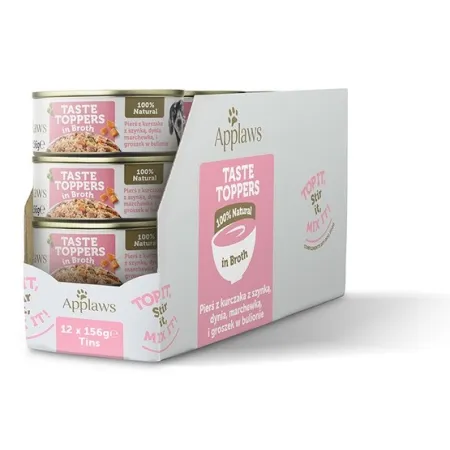 Applaws Dog Taste Toppers puszka z kurczakiem, szynką i warzywami 156g-2027184