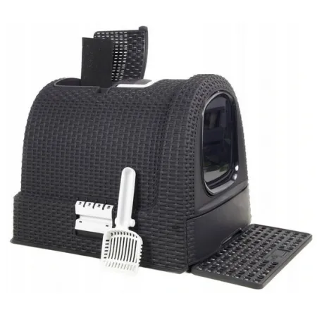 Curver Toaleta z filtrem dla kota grafitowo-biała-2027780