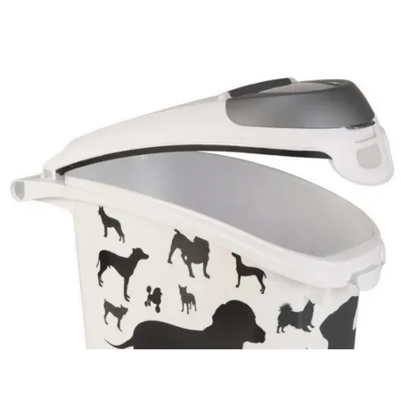 Curver Pet Life Pojemnik na psią karmę - białoczarny z psami 10kg-2028255