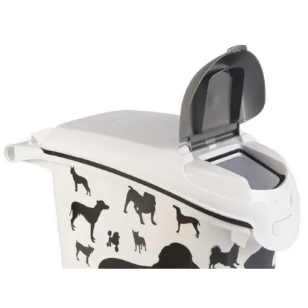 Curver Pet Life Pojemnik na psią karmę - białoczarny z psami 10kg-2028256