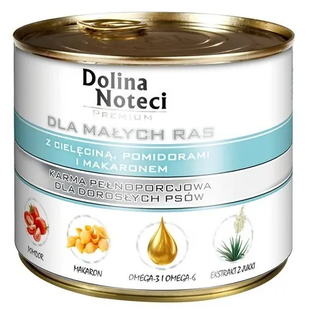 Dolina Noteci Premium Pies Mały Cielę, pomidor i makaron puszka 185g-2028699