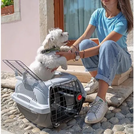 Ferplast Atlas Deluxe 20 Open - transporter z otwieranym sufitem srebrno-szary [73040899]-2028767