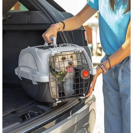 Ferplast Atlas Deluxe 20 Open - transporter z otwieranym sufitem srebrno-czarny [73040899]-2028853