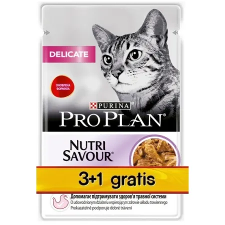 Purina Pro Plan Cat Delicate indyk saszetka 4x85g 3+1 gratis-2029423