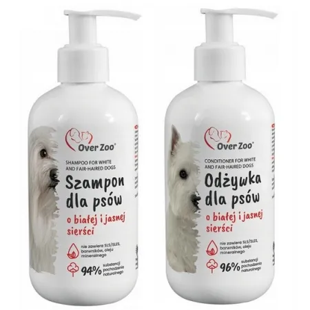 Over Zoo Dwupak Szampon + Odżywka dla białej sierści-2029516
