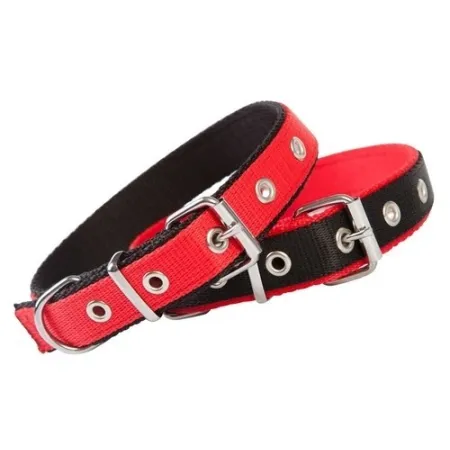 Dingo Obroża taśma polipropylenowa podwójnie zszywana 2,5cm/60cm czarno-czerwona-2029538