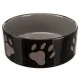 Trixie Miska ceramiczna czarna w szare łapki 1,4L/20cm [TX-24533]
