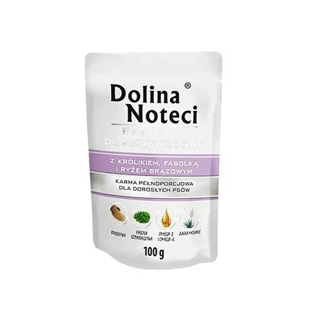 Dolina Noteci Premium Pies Królik, fasolka i ryż brązowy saszetka 100g