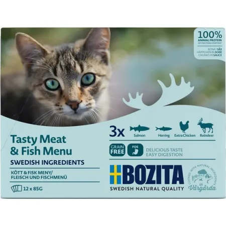 Bozita Cat Multibox z mięsem i rybą w sosie saszetki 12x85g-2031956