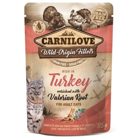 Carnilove Cat Turkey & Valerian Root - indyk i waleriana saszetka 85g