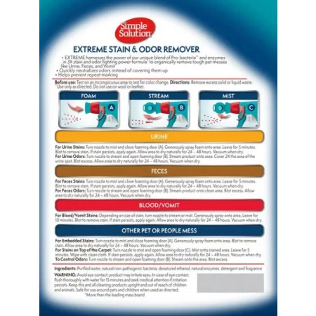Simple Solution Extreme Stain & Odour Remover - preparat neutralizujący plamy i zapachy 954ml-2032764