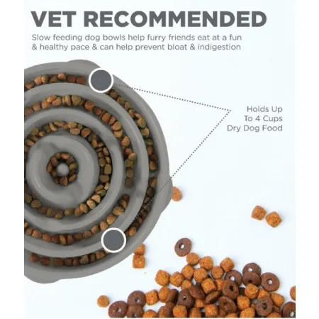 Outward Hound Fun Feeder Miska spowalniająca szara [69892]-2032999