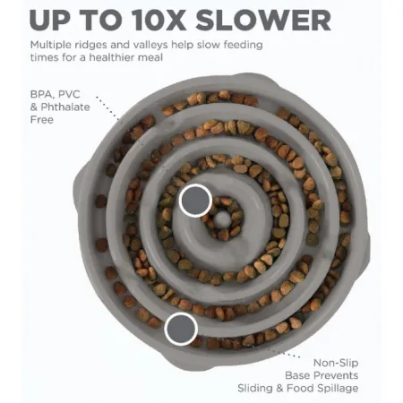 Outward Hound Fun Feeder Miska spowalniająca szara [69892]-2033000