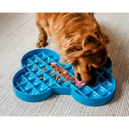 SloDog Slow Feeder Plate Miska spowalniająca duża kość turkusowa-2033280