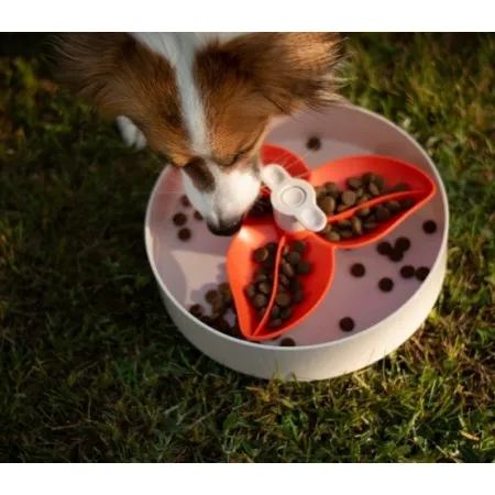 Spin Interaktywna miska Flower/Spin biało-pomarańczowa-2033288