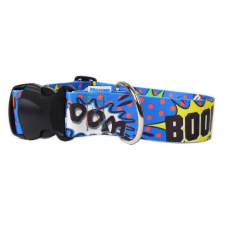 Matteo Obroża Klamra Plastikowa 25mm graffiti niebieskie-2033762