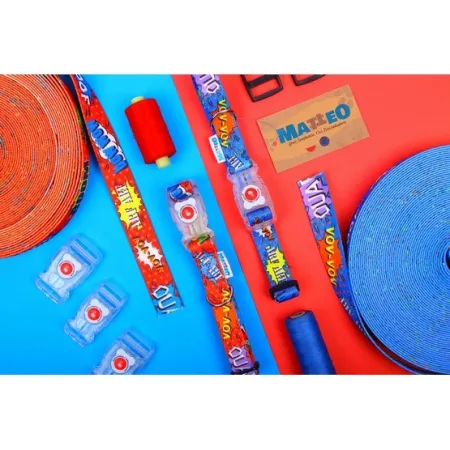 Matteo Obroża Klamra LED 25mm graffiti czerwone-2033767