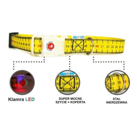 Matteo Obroża Klamra LED 25mm miara-2033769
