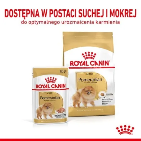 Royal Canin Pomeranian Adult karma mokra dla psów dorosłych rasy szpic miniaturowy, pasztet saszetka 85g-2033877