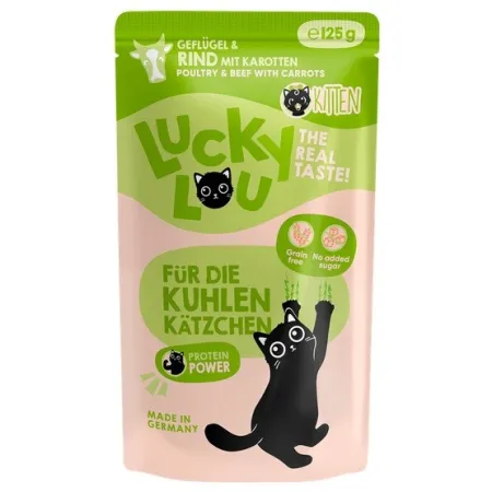Lucky Lou Lifestage Kitten Drób i wołowina saszetka 125g-2033907