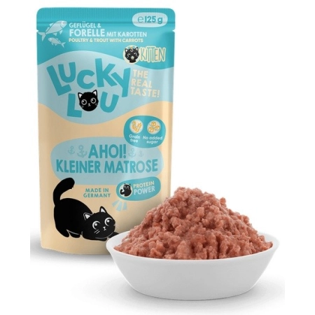 Lucky Lou Lifestage Kitten Drób i pstrąg saszetka 125g-2033910