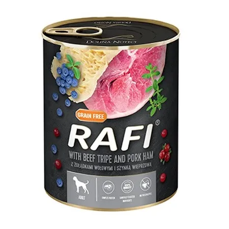 Rafi Pies Żołądki wołowe i szynka puszka 800g
