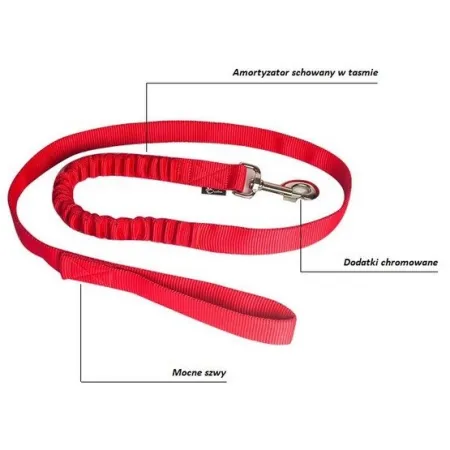 CHABA Smycz taśma z amortyzatorem 25 czarna-2034319