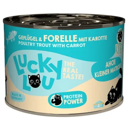 Lucky Lou Lifestage Kitten Drób i pstrąg puszka 200g-2034582