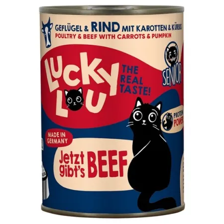 Lucky Lou Lifestage Senior Drób i wołowina puszka 400g-2034610