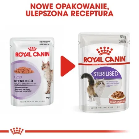 Royal Canin Sterilised w sosie karma mokra dla kotów dorosłych, sterylizowanych saszetka 85g-2035735