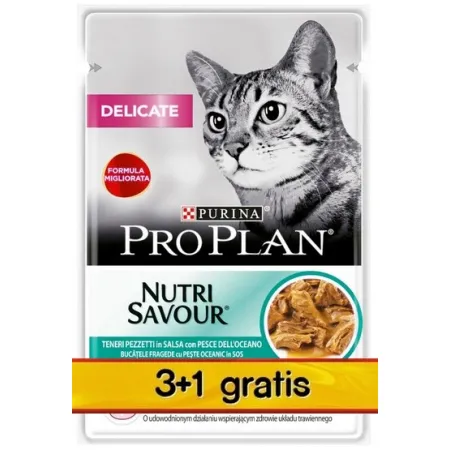 Purina Pro Plan Cat Delicate ryba oceaniczna saszetka 4x85g 3+1 gratis-2036344
