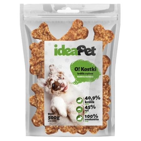 IdeaPet Kostki królik z ryżem 9cm 500g-2036396