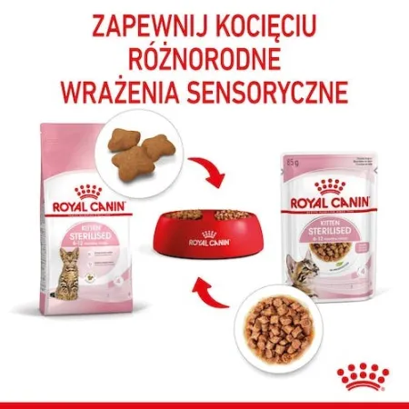 Royal Canin Kitten Sterilised karma mokra w sosie dla kociąt od 6 do 12 miesiąca życia, sterylizowanych saszetka 85g-