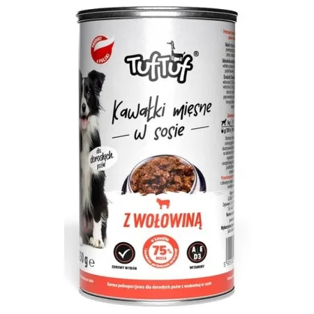 TUF TUF Kawałki mięsne z wołowiną dla psa puszka 415g-2036890
