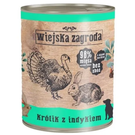 Wiejska Zagroda Królik z indykiem puszka 800g-2037051
