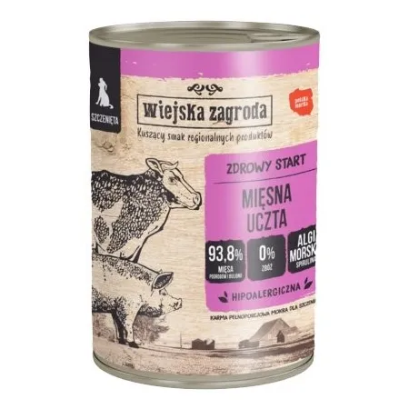 Wiejska Zagroda Mięsna uczta Puppy puszka 400g