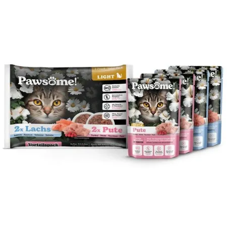 Pawsome Adult Light Lachs/Pute - łosoś/indyk saszetki 4x85g-2037443