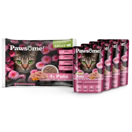 Pawsome Adult Pute - indyk saszetki 4x85g-2037448