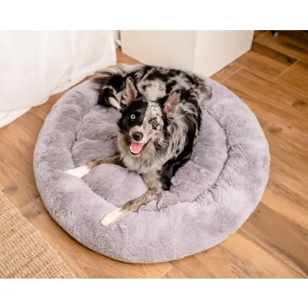 MIMIKO Pets Legowisko Shaggy okrągłe XXL 100cm szare-2037551