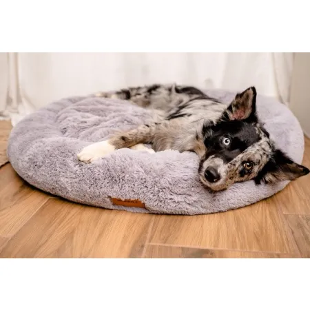 MIMIKO Pets Legowisko Shaggy okrągłe XXL 100cm szare-2037552