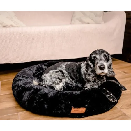 MIMIKO Pets Legowisko Shaggy okrągłe XL 75cm czarne-2037561
