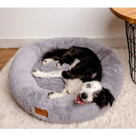 MIMIKO Pets Legowisko Shaggy okrągłe XL 75cm szare-2037570