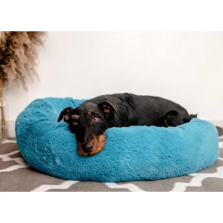 MIMIKO Pets Legowisko Shaggy okrągłe XL 75cm turkusowe-2037573