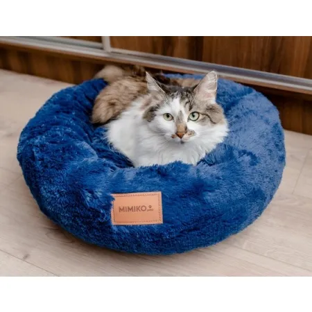 MIMIKO Pets Legowisko Shaggy okrągłe L 60cm chabrowe-2037575