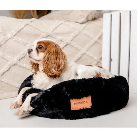 MIMIKO Pets Legowisko Shaggy okrągłe L 60cm czarne-2037578